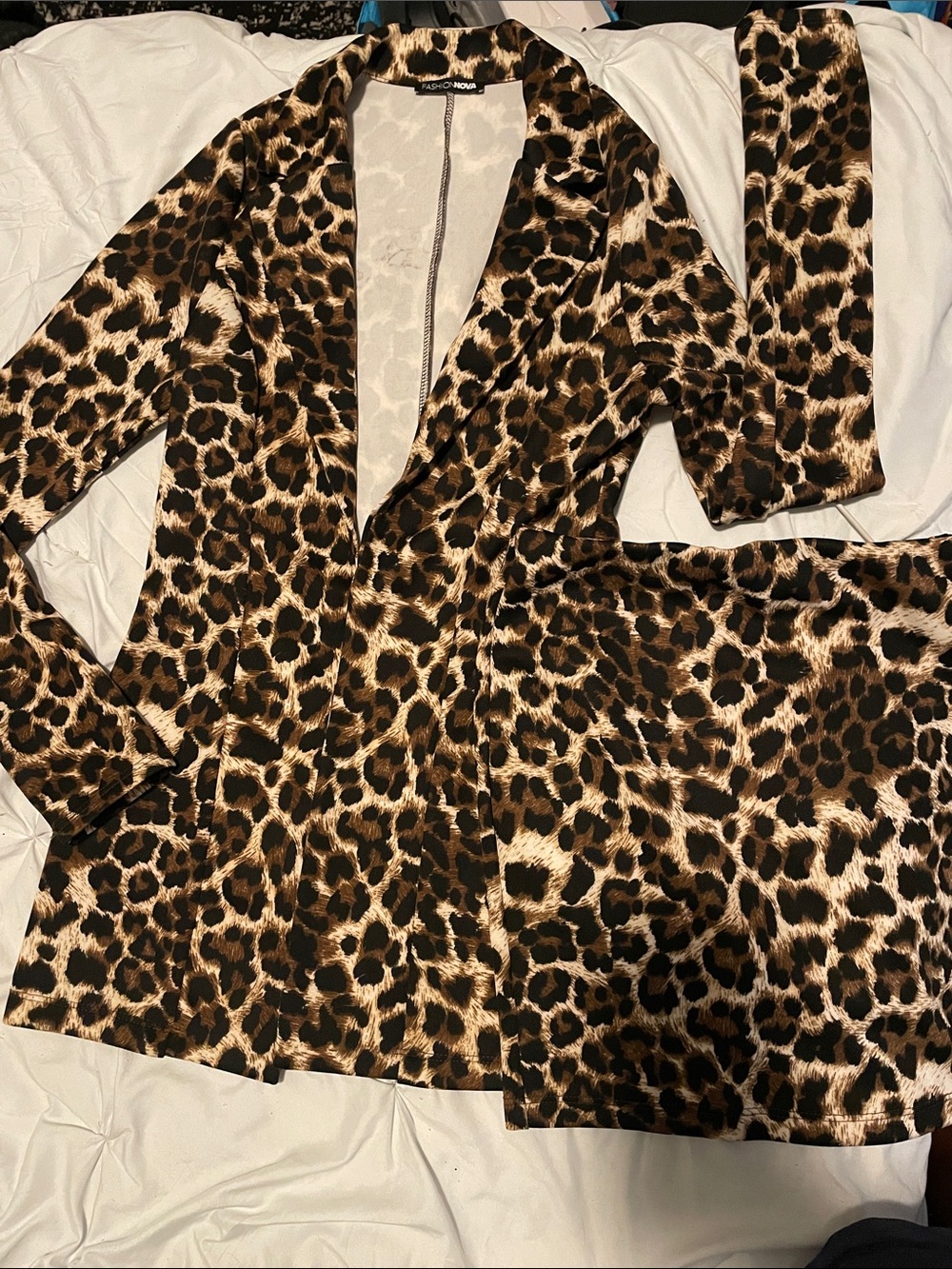 Fashion Nova Leopard Print Blazer in Brown and Black